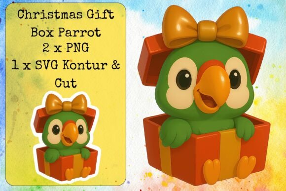 Christmas Gift Box Parrot: A Festive Embroidery Review