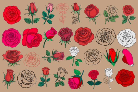 Review: Romantic Roses Clipart Bundle Red Pi for Embroidery
