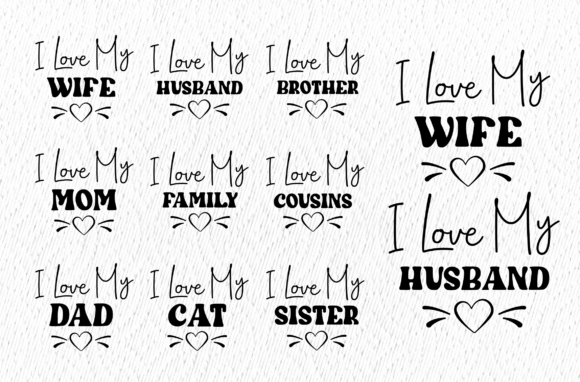Review: Set of Family Valentine Love Typography for Embroidery